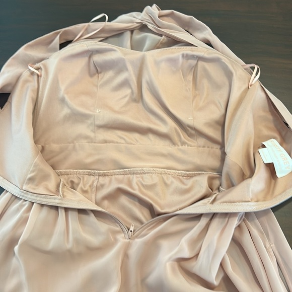 Birdy Grey KIKO Maxi Dress Mesh Pale Blush Bridesmaid Wedding Dress Size S - Picture 13 of 15